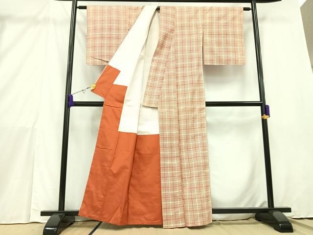 平和屋着物▽上質な紬 単衣 花繋ぎ 正絹 逸品 DAAT9851az