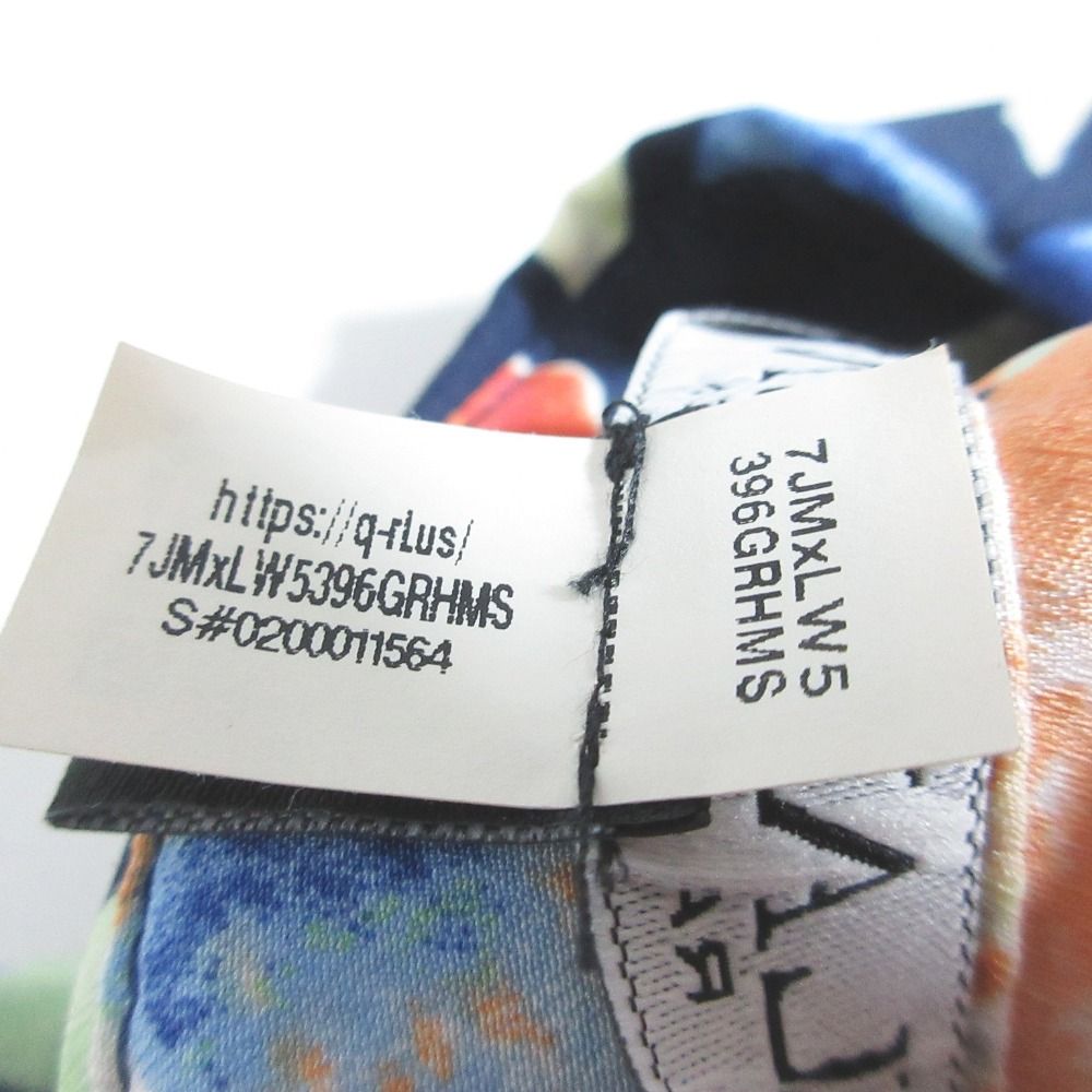 美品 LAUREN RALPH LAUREN ローレンラルフローレン ボタニカル フラワープリント 長袖 アロハシャツ ブラウス XXS ネイビー レディース 古着 中古 ローレンラルフローレン 花柄シャツ ブラウス 長袖 レディース