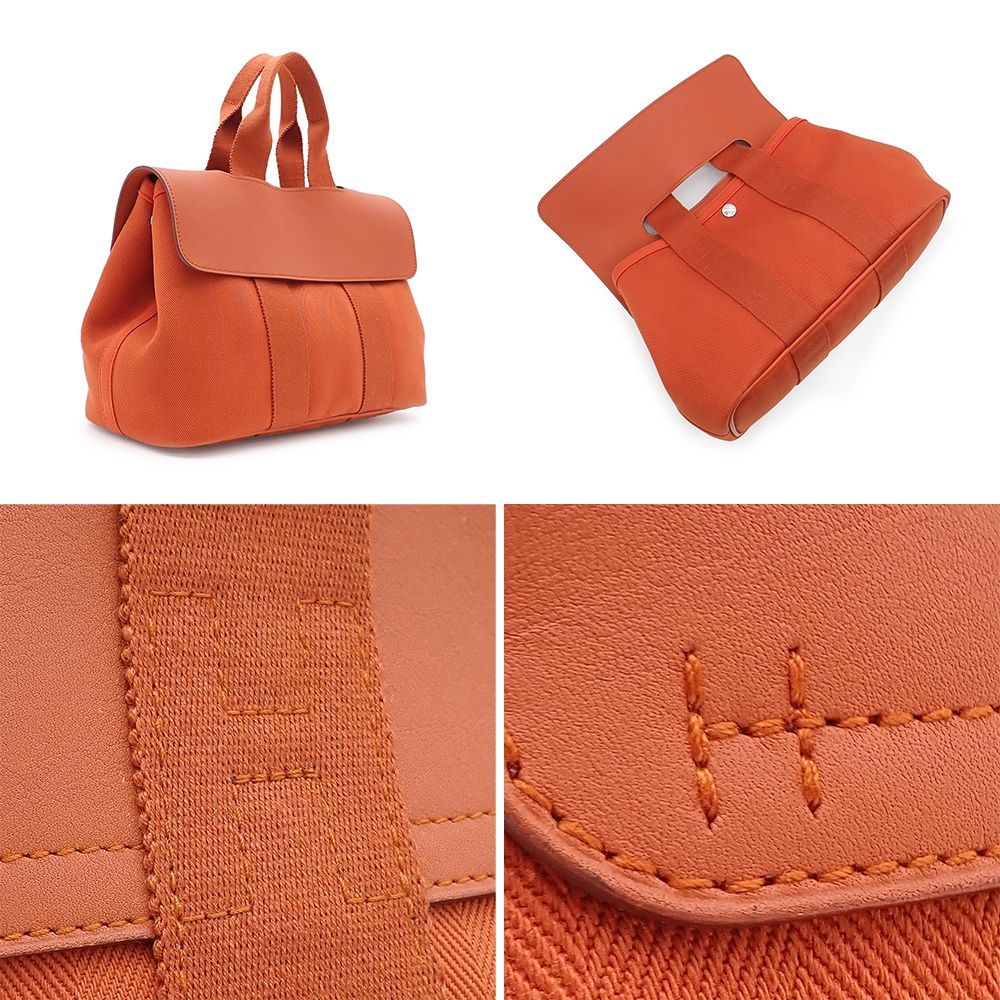 エルメス ヴァルパライソ PM トワル シェブロン ハンドバッグ エルメス ヴァルパライソPM トワルシェブロン×レザー ブラウン系