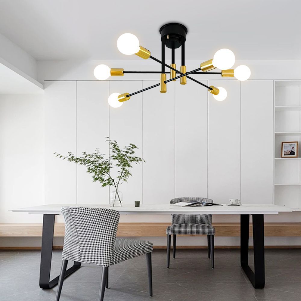 2年保証 シーリングライト 6灯 北欧 おしゃれ 6～16畳 リビング照明 寝室 ダイニング ベッドルーム 食卓 可動式 シンプル カフェ モダン 明るい 天井照明 新生活 E26口金 LED電球付 NEXPOTALLINN_EU