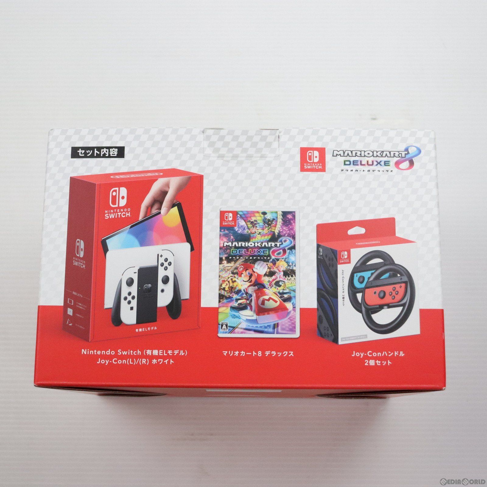 Original - (本体)(未使用)Nintendo Switch(有機ELモデル)(ニンテンドースイッチ) コストコオリジナルセット マリオカート8 デラックス Joy-Con(L)/(R) ホワイト(HEG-S-KAAAA) 任天堂 本体)(未使用)Nintendo Switch(有機ELモデル)(ニンテンドー