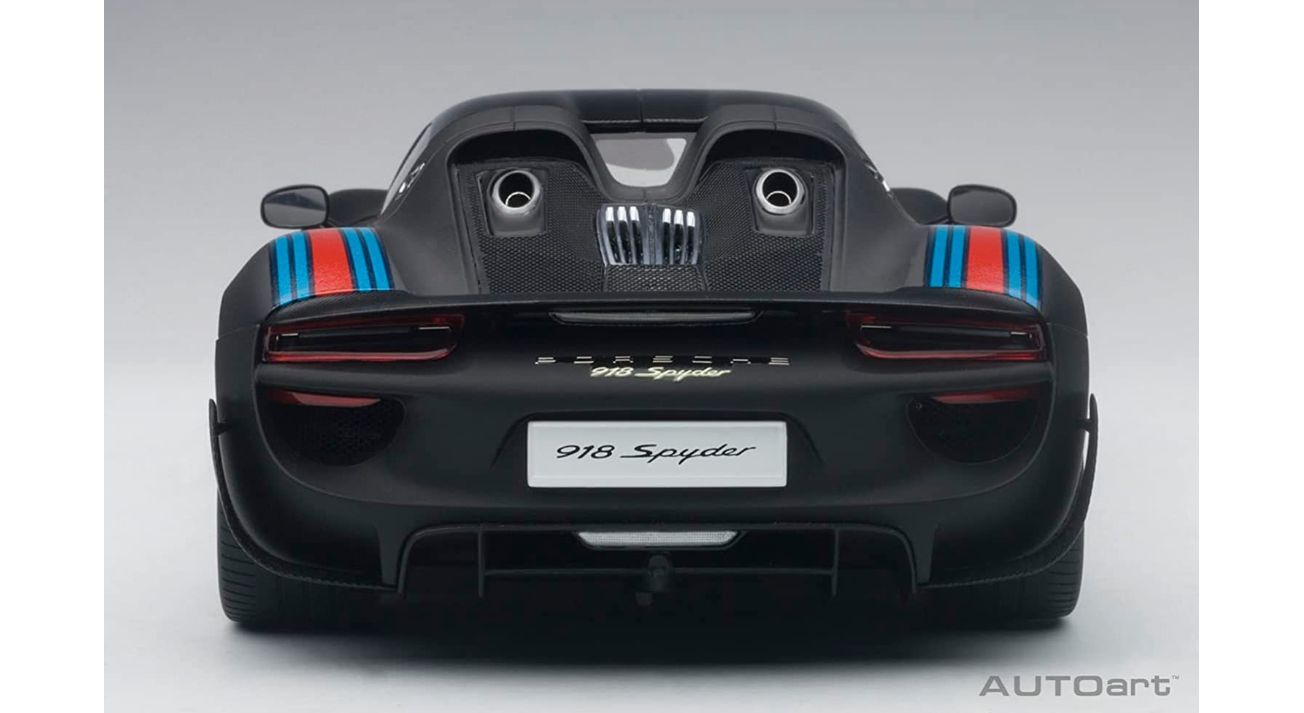 AUTOart 1/18 ポルシェ 918 スパイダー バイザッハ・パッケージ ブラック/マルティニ・ストライプ 77929 Porsche 918  Spyder Weissach Package Black/Martini Stripe