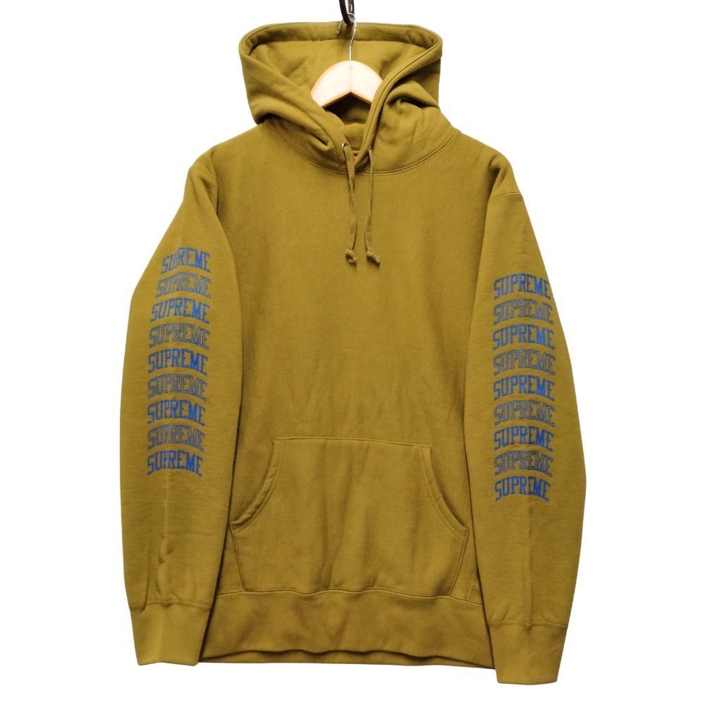 SUPREME シュプリーム Sleeve Arc Hooded Sweatshirt 袖ロゴ スウェット パーカー モスグリーン サイズ L 正規品 / 51311 SUPREME シュプリーム Sleeve Arc Hooded Sweatshirt 袖ロゴ