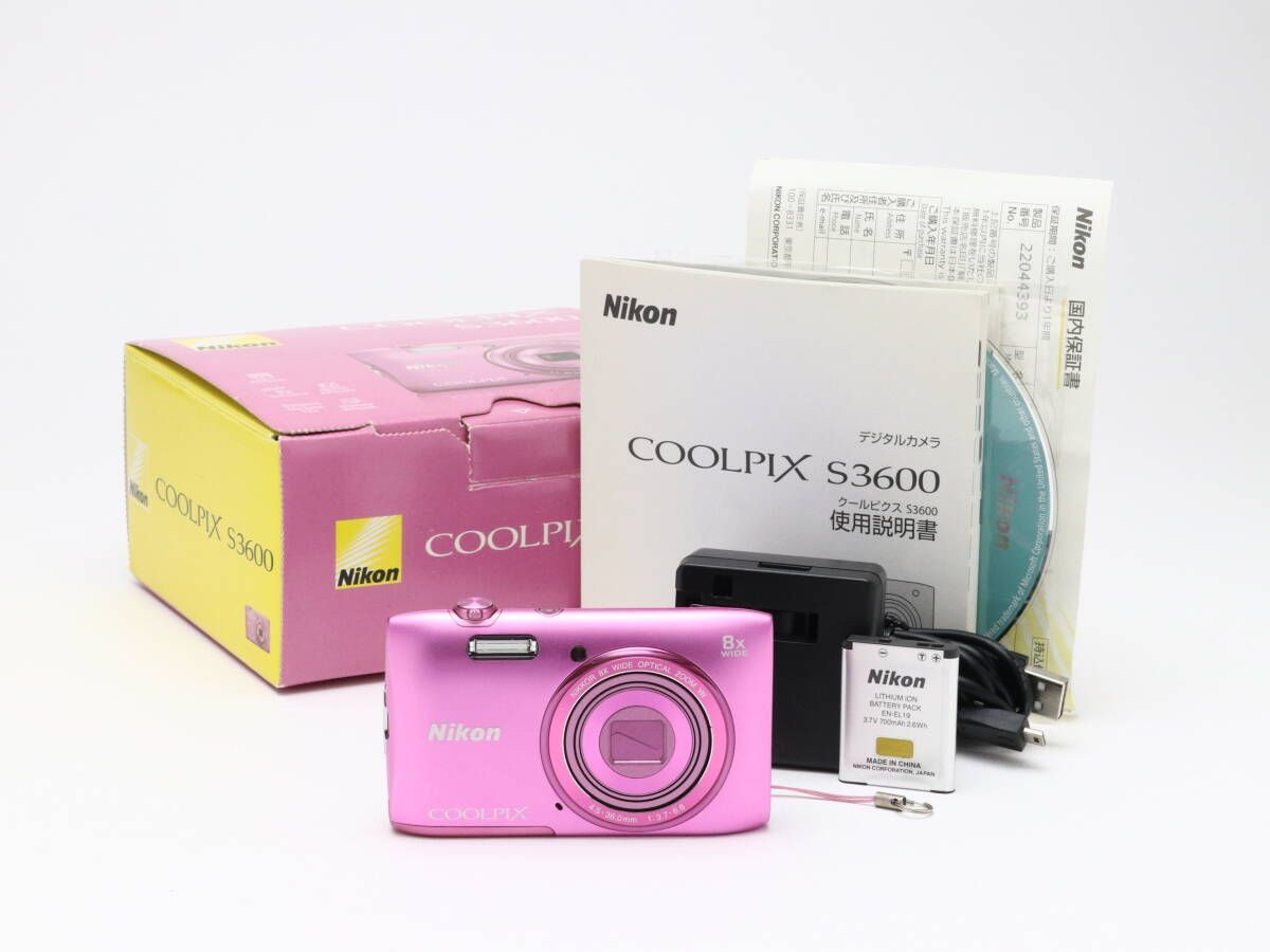 Nikon クールピクスS3600 ピンク 箱有り Nikon COOLPIX S3600 pink 20.0MP Digital Camera from japan | eBay