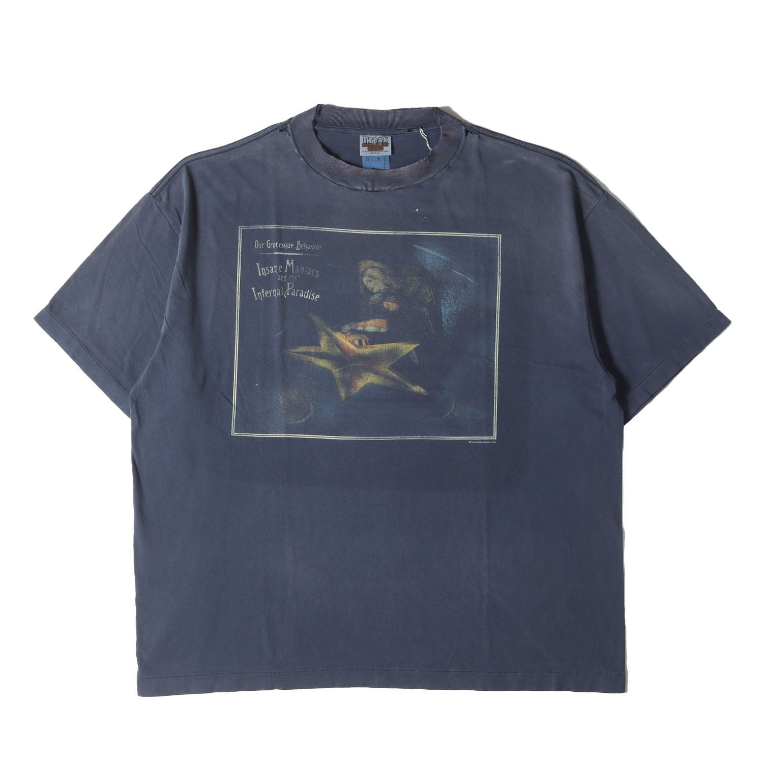 【新品】SAINT MICHAEL セントマイケル Tシャツ サイズ:XL / 24AW CACTUS PLANT FLEA MARKET ヴィンテージ加工 オーバーサイズ Tシャツ (CP_SS TEE / STAR) / ネイビー【メンズ】