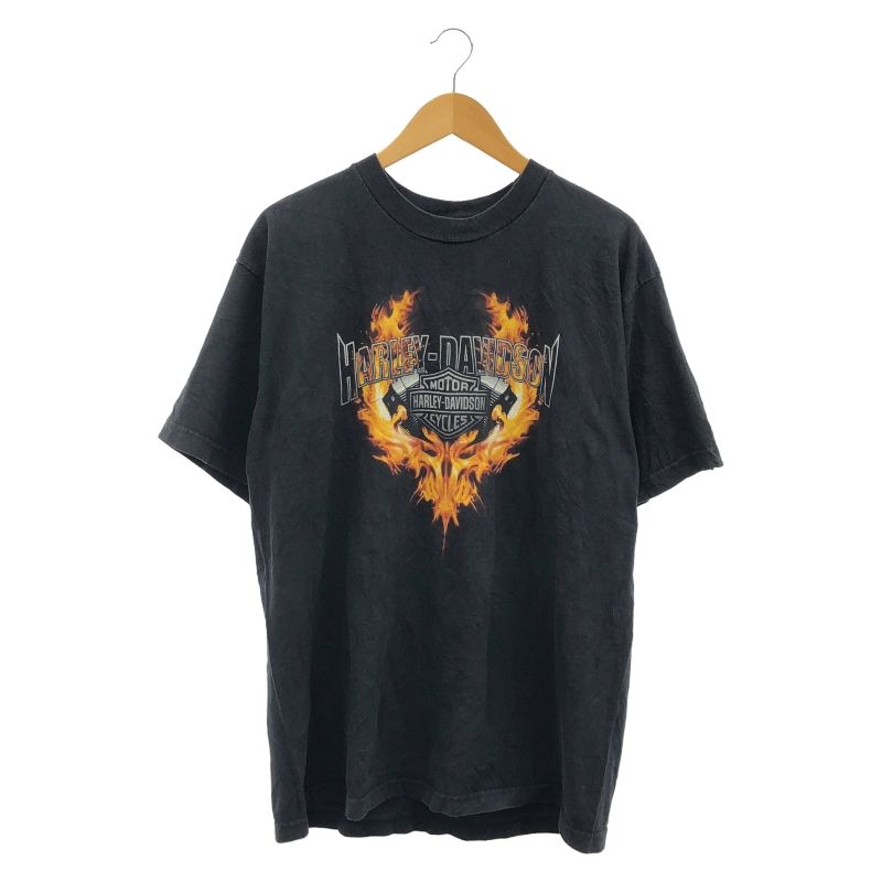中古】Harley Davidson 両面プリント Tシャツ XL ブラック ハーレー
