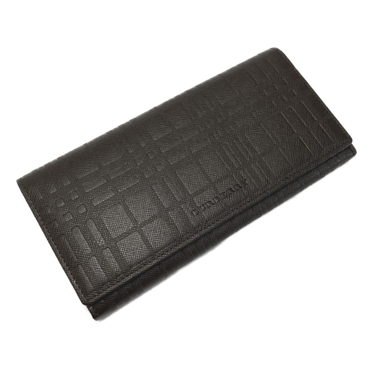 バーバリー BURBERRY 長財布 二つ折り レザー 裏地ノバチェック柄 黒