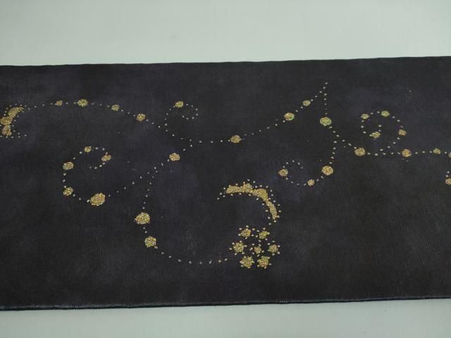 平和屋本店□極上 伝統工芸士 白井功 九寸名古屋帯 螺鈿箔 押し花 きぬ