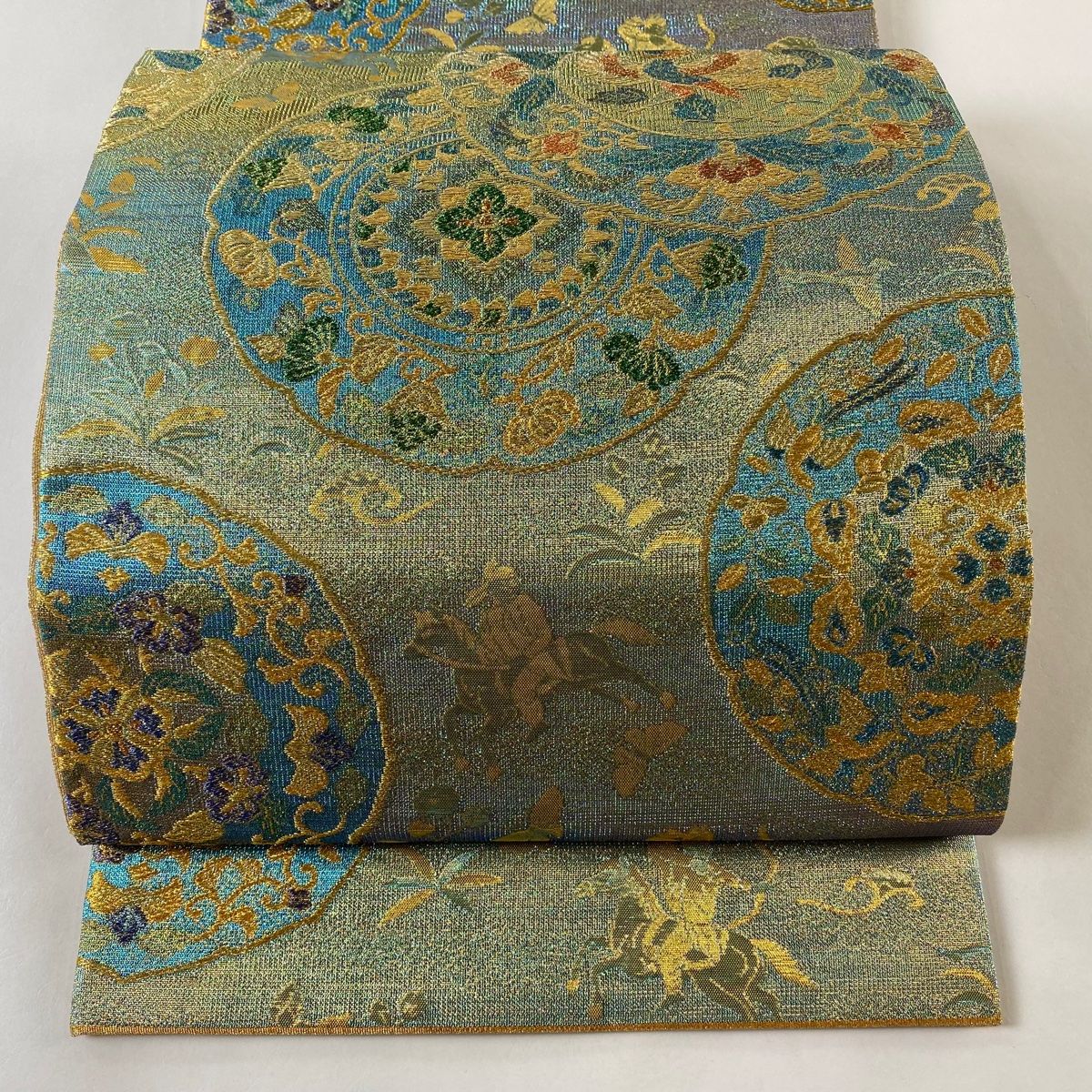 袋帯フルセット(7点)・極美品・ガード加工済・古典柄・深緑色・正絹・トールサイズ 袋帯 - 銀座きもの青木｜長く大切に着続けて頂きたい上質な着物