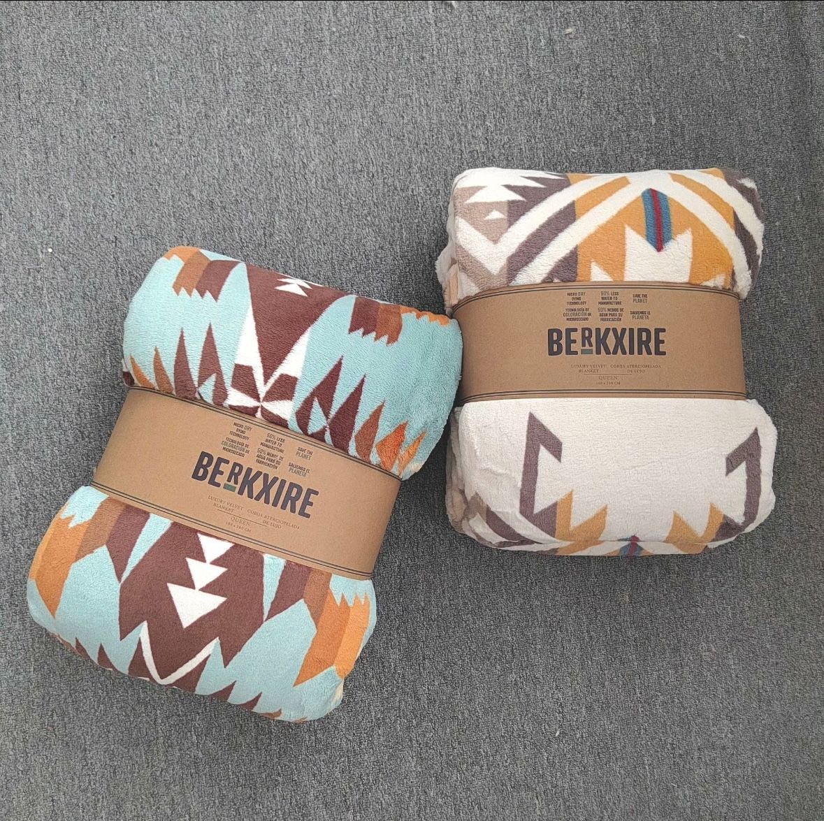 BERKXIRE  フランネル 毛布 ブランケット もこもこ ふわふわ ひざ掛け 掛け毛布 マルチカバー ネイティブ オルテガ メキシカン 180×200cm