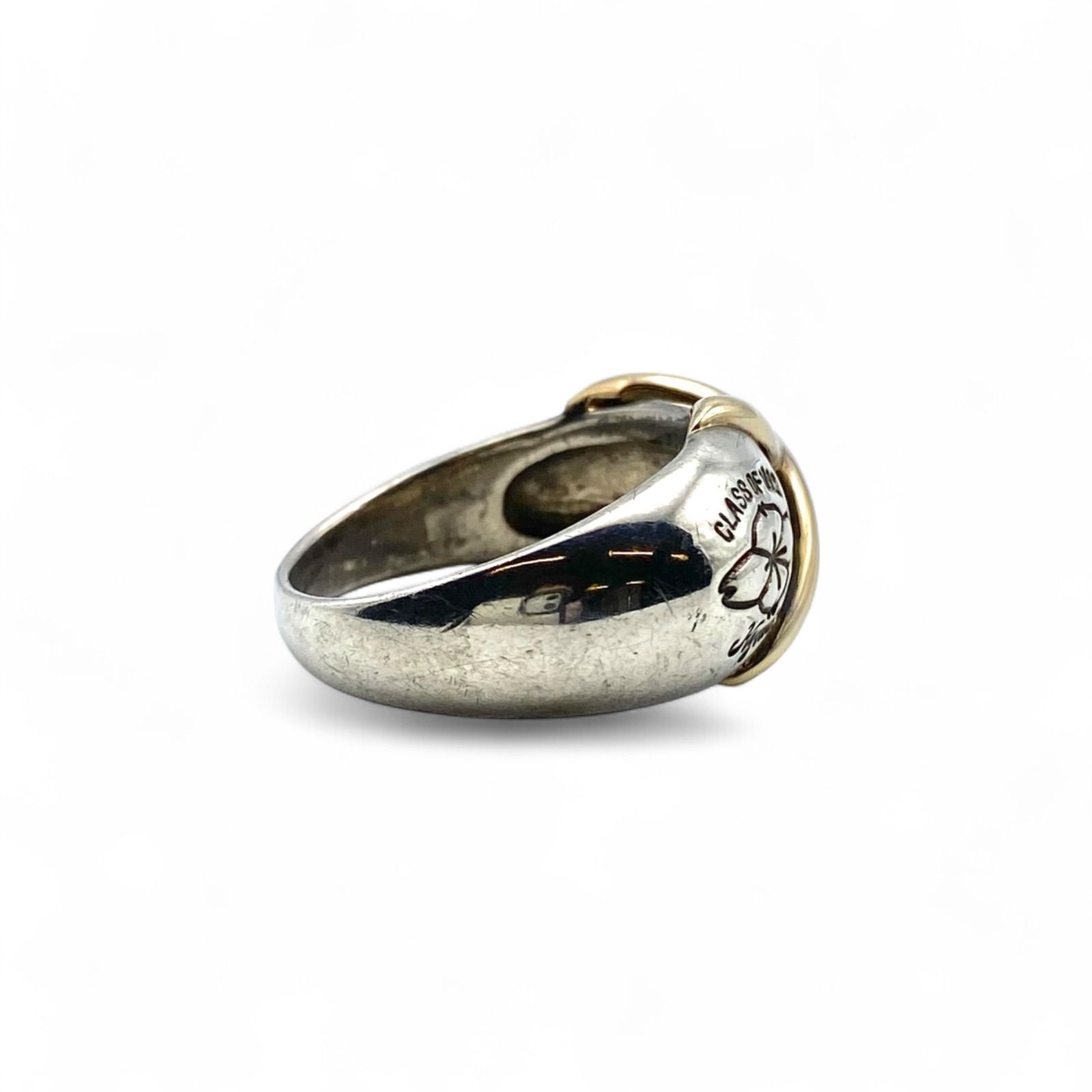 至高の逸品】K18 ゴールド 金 Silver 刻印 90s Vintage Design Ring