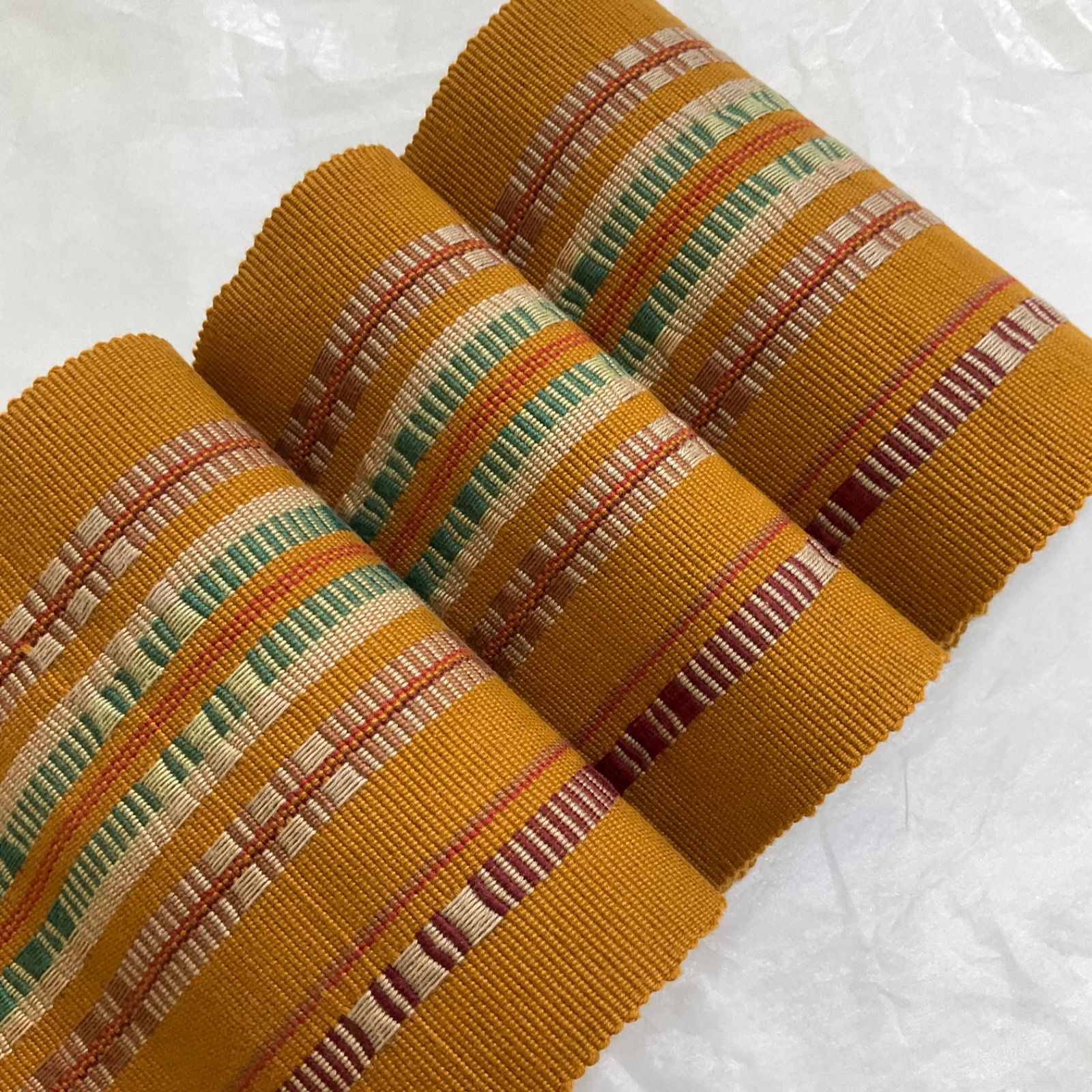 kimono+one ○未使用同然 ○沖縄県八重山ミンサー織○手織り木綿