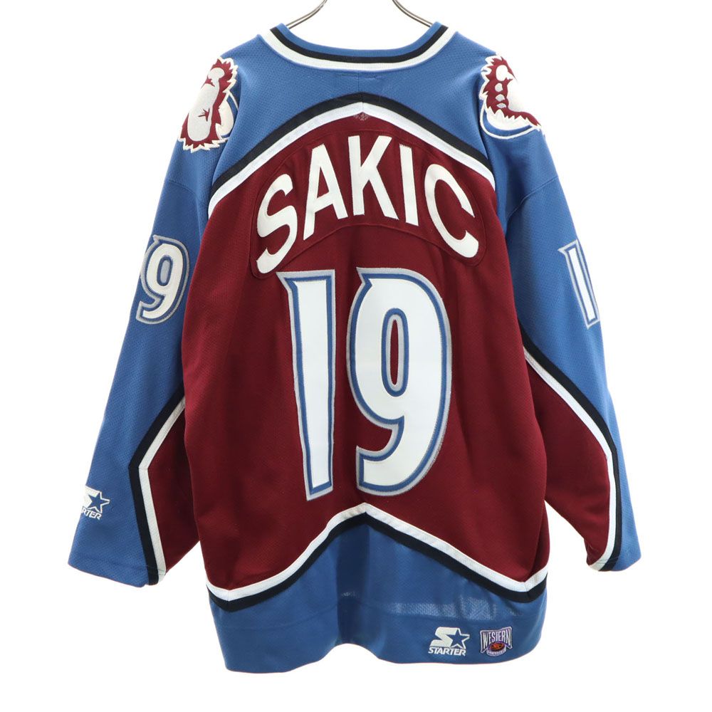 STARTER - 【STARTER】NHL コロラド・アバランチ ホッケー ゲームシャツA3653 極美品】STARTER NHL Colorado Avalanche スターター アバランチ
