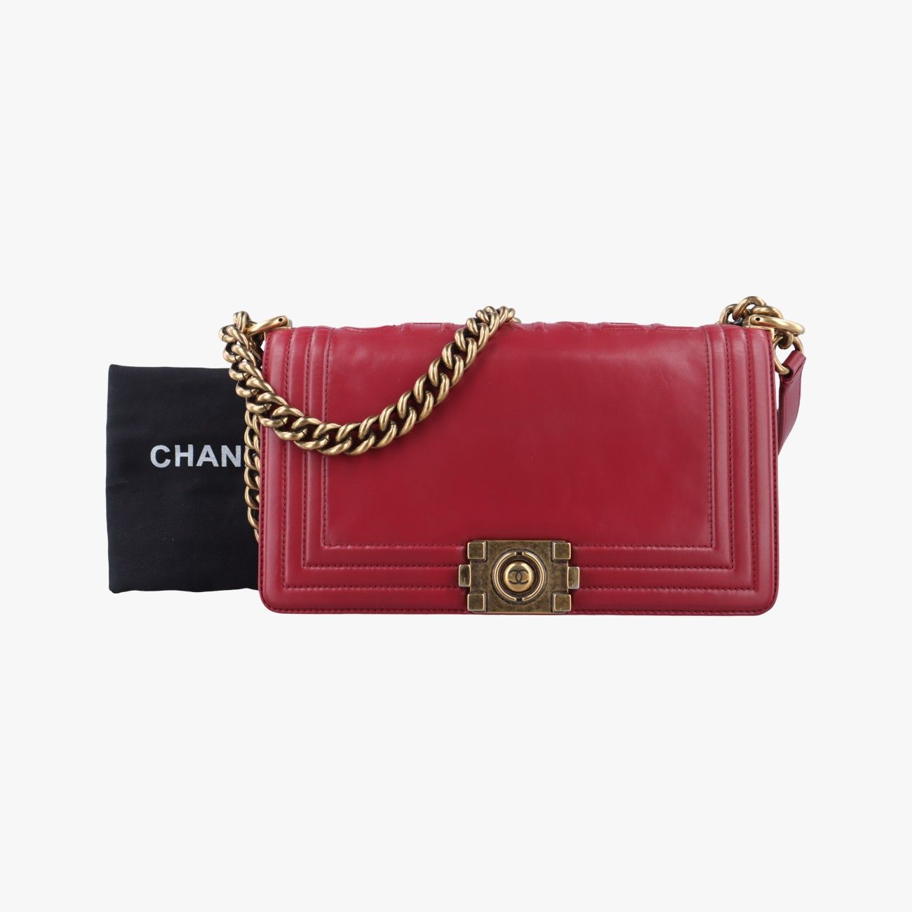 シャネルChanelボーイシャネルレッドレザーA6671315642113