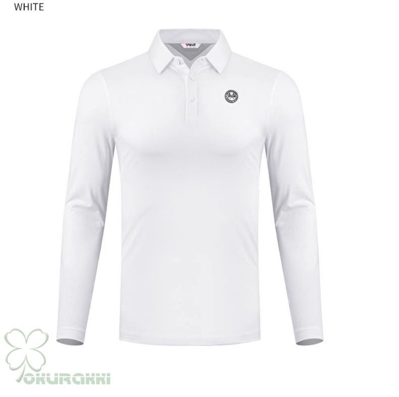 極美品】アンパスィゴルフ モックネックシャツ長袖 サイドライン 黒 L