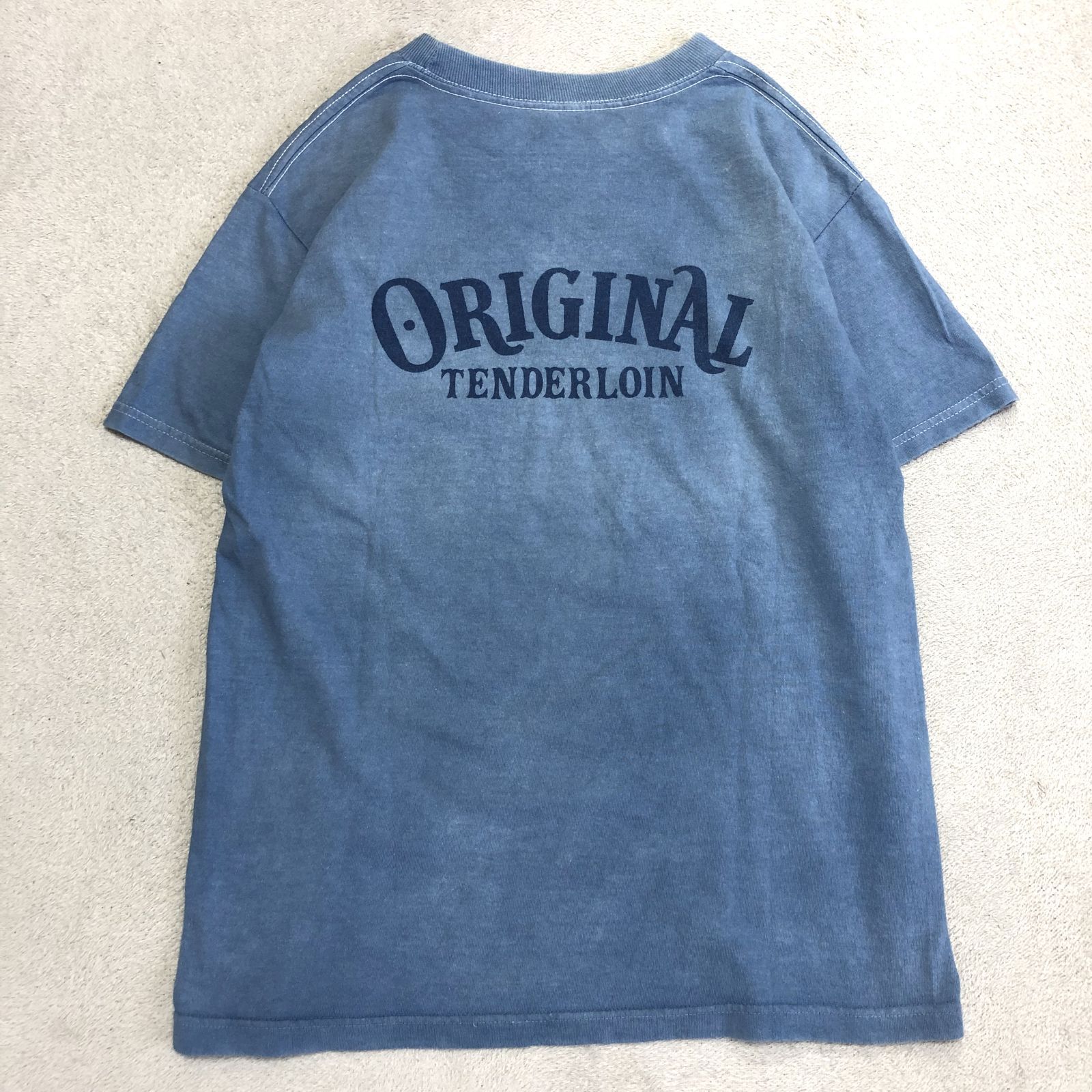 テンダーロイン　TENDERLOIN　半袖　シャツ　ダイア　ブルー　Lサイズ TENDERLOIN ZIG ZAG TEE ショートスリーブTシャツ 半袖