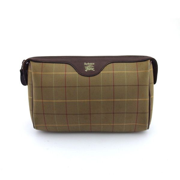 バーバリー BURBERRY クラッチバッグ チェック カーキ ブラウン