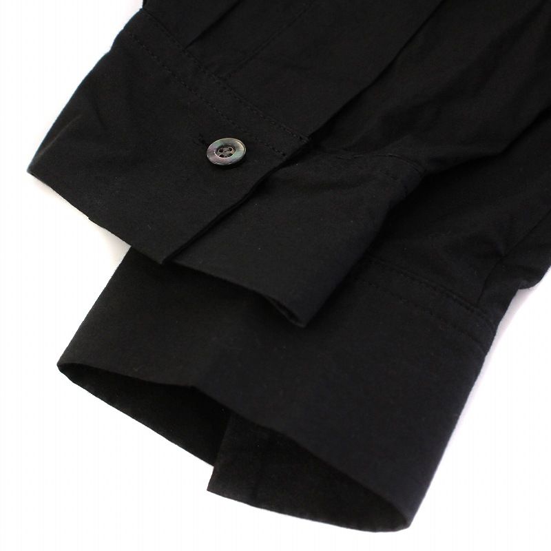 ウジョー Ujoh  STUDIOUS別注 クロップドシャツ ブラウス 長袖 レギュラーカラー ショート丈 2 黒 ブラック U764-B02-050 ウジョー Ujoh STUDIOUS別注 クロップドシャツ ブラウス 長袖