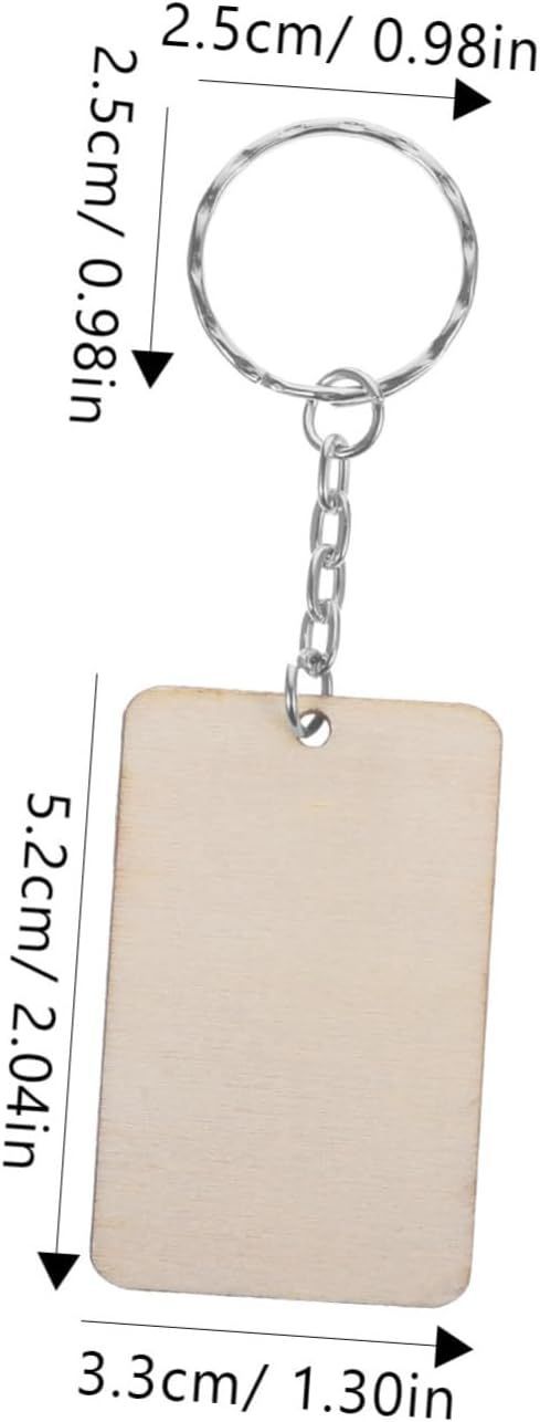 STOBOK 60個 セット 木製キーホルダータグ ウッドチップの装飾 diyの