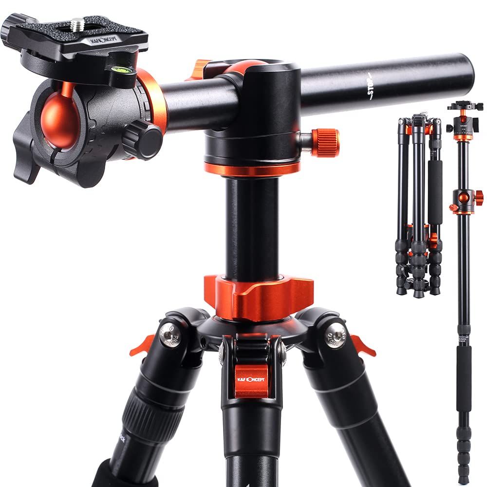 TM2515T1【メーカー直営店】 トラベル用 ミラーレス ビデオカメラ DSLRカメラ 三脚ケース付き ナットロック式 クイックシュー式 ボールヘッド 自由雲台 コンパクト 軽量 アルミ製 俯瞰 30cm中心