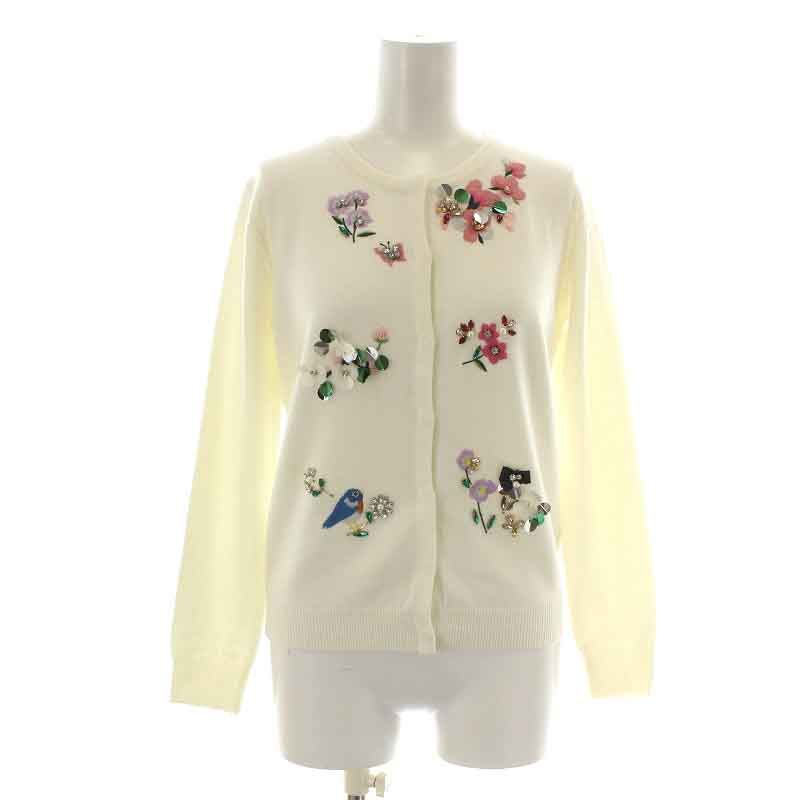 チェスティ Chesty 18AW ニットカーディガン 長袖 クルーネック 花柄