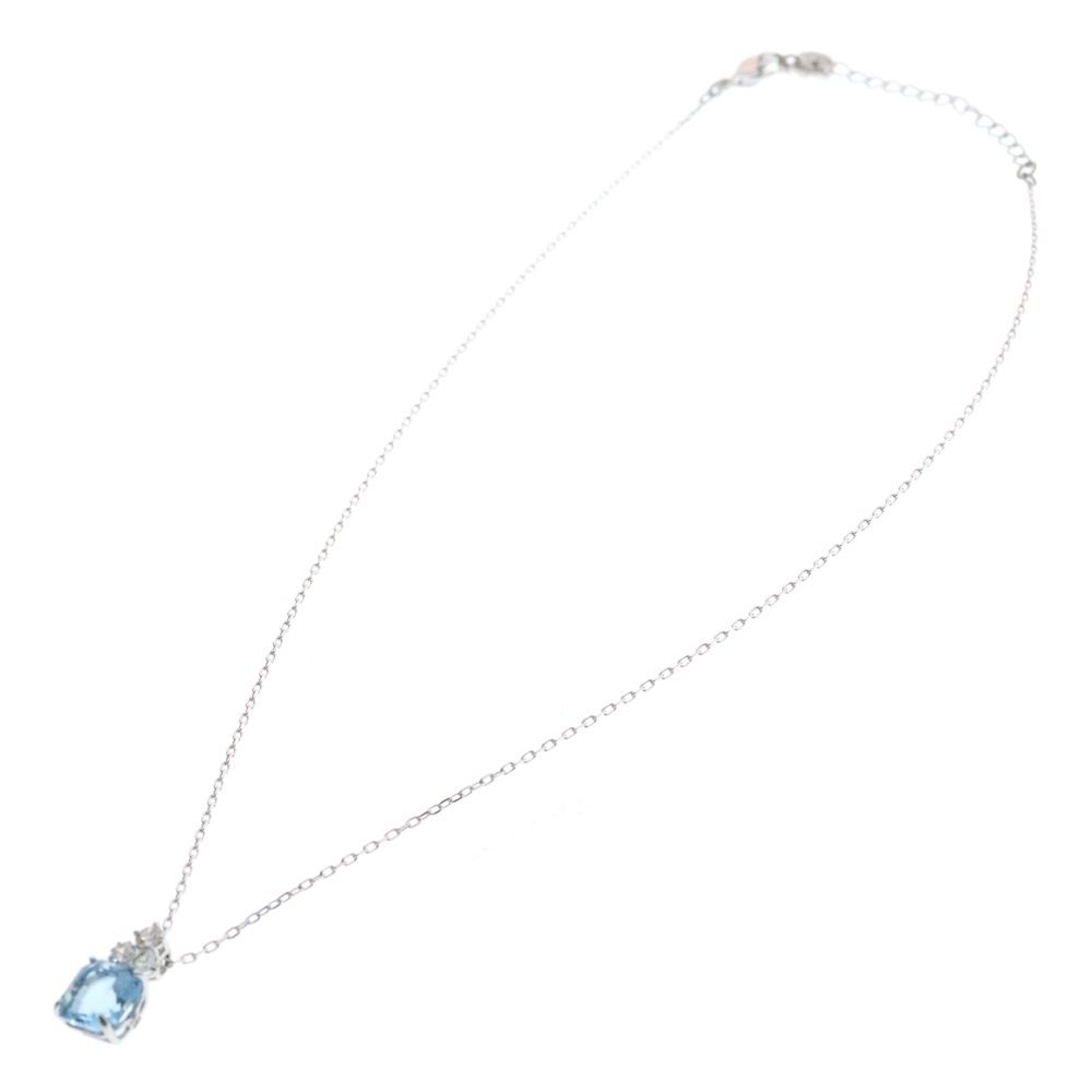 スワロフスキー　クリスタルビーズ シルバーチェーン ネックレス　ラインストーン SWAROVSKI (スワロフスキー) スクエアクリスタル ラインストーン