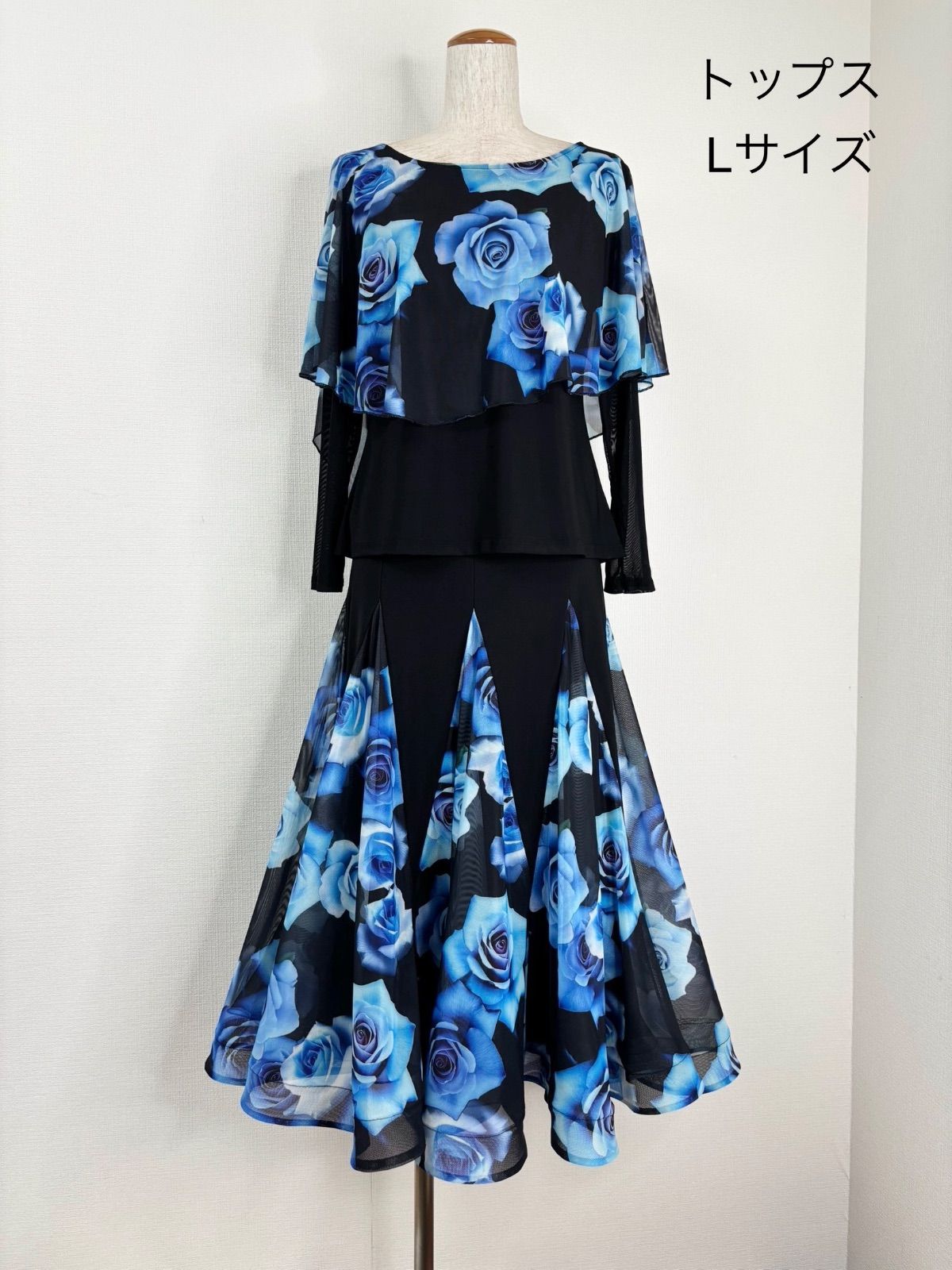 社交ダンスドレス ジャンティ 白大花プリント 希少ドレス 超美品