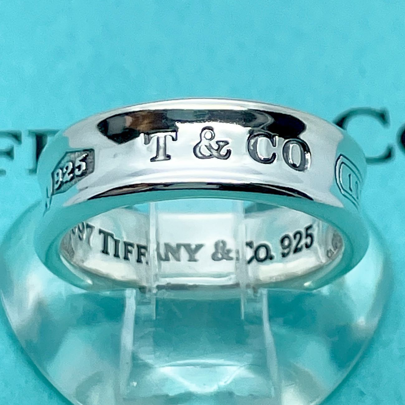ティファニー　ナローリング　指輪　17.5号　研磨済み　1837 TIFFANY Tiffany 1837™:Ring in White Gold with Diamonds, Narrow