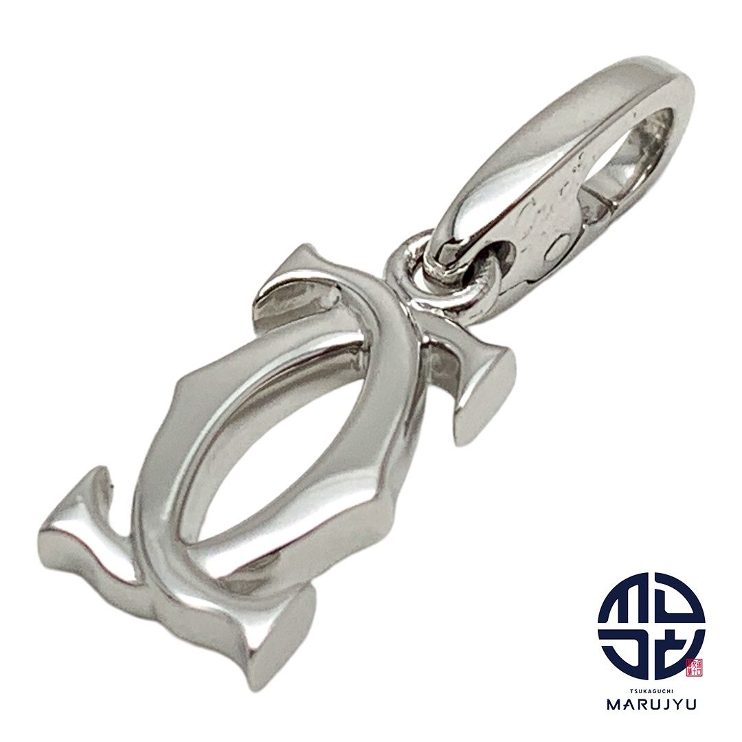 Cartier カルティエ 750WG 18金ホワイトゴールド K18 2Cチャーム ペンダントトップ チャーム ジュエリー アクセサリー ブランド