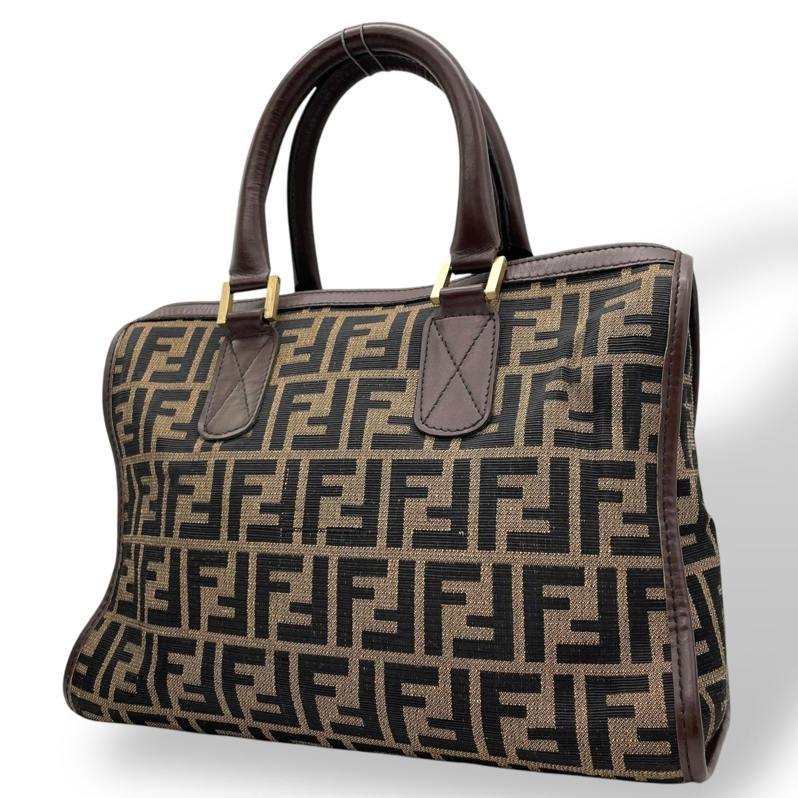 美品】FENDI フェンディ ズッカ バッグ ハンドバッグ ミニボストン  