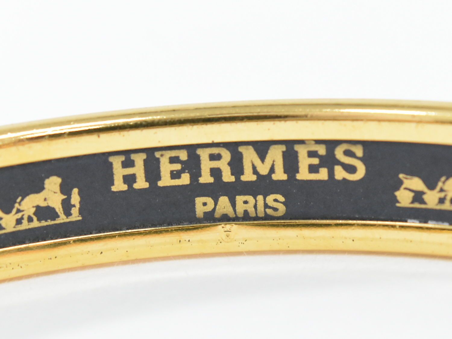 本物 エルメス HERMES エマイユ ベルト柄 バングル ブレスレット ...