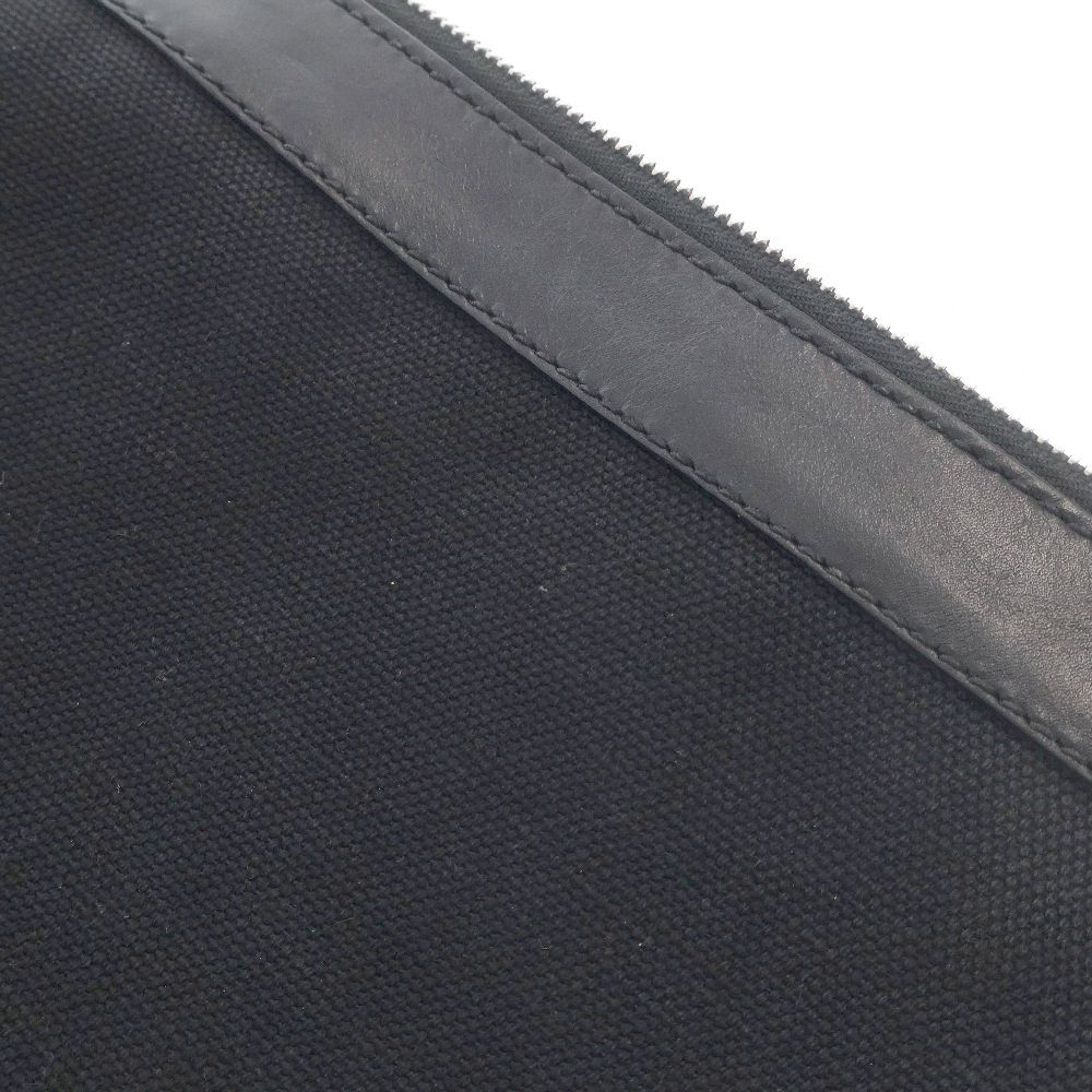 BALENCIAGA (バレンシアガ) ネイビークリップM キャンバス×レザー ロゴ