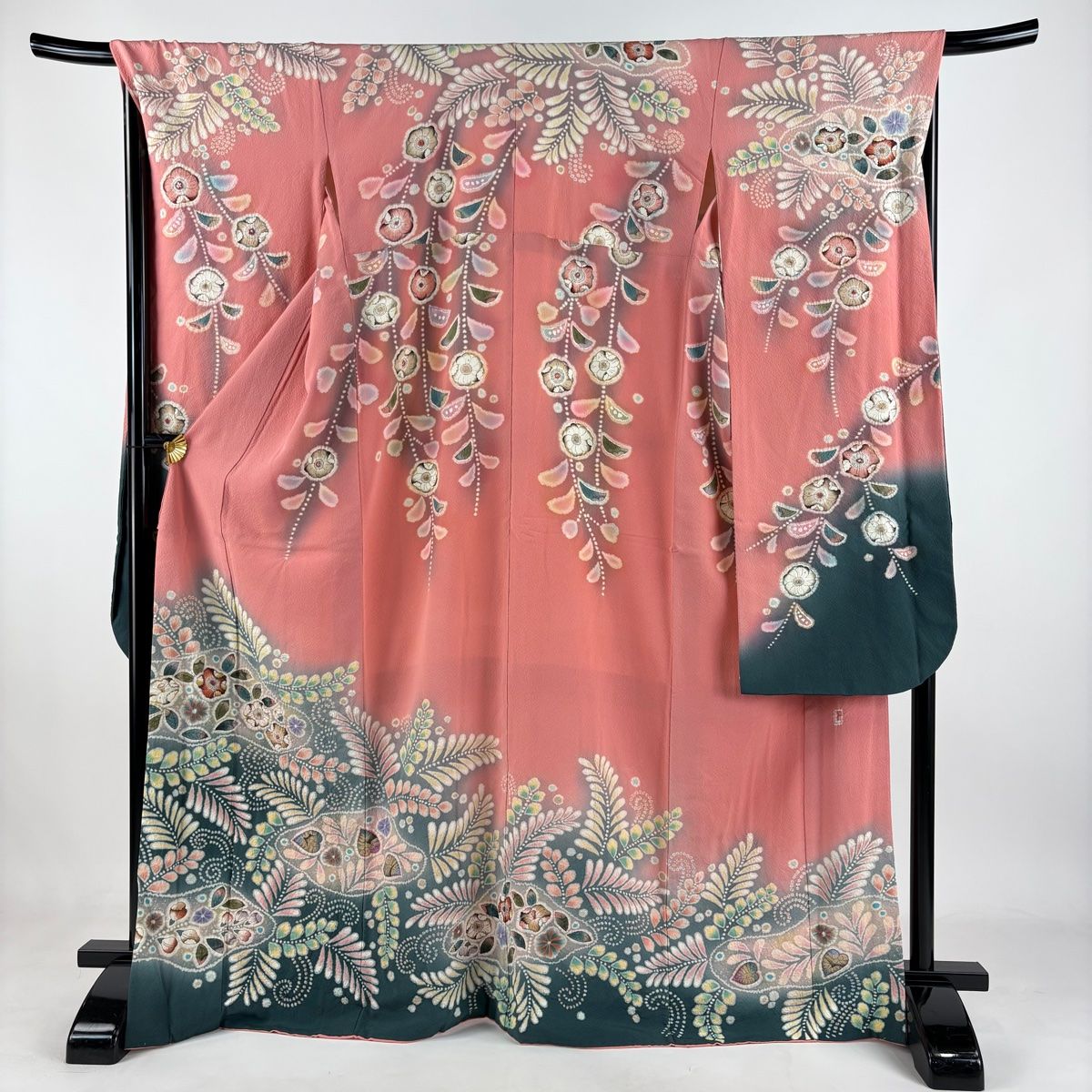 振袖 身丈168cm 裄丈69cm L 袷 落款 辻が花 染め分け ぼかし ピンク 正絹 名品