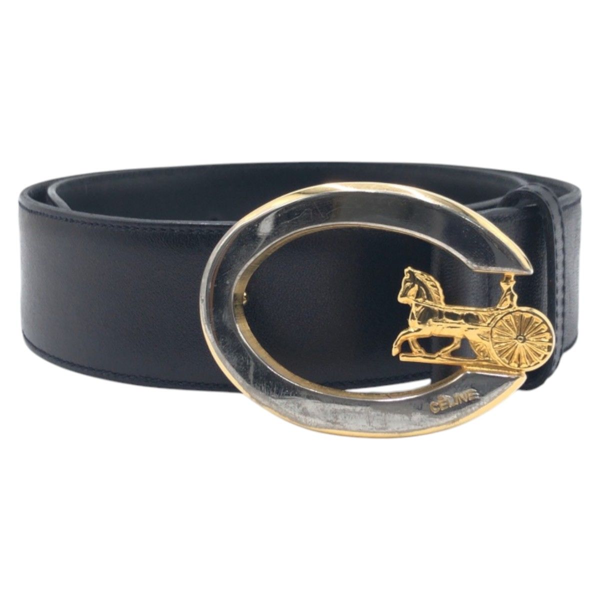 CELINE PARIS ベルト 馬車金具 CELINE セリーヌ ベルト 馬車金具 レザー ゴールド ヴィンテージ