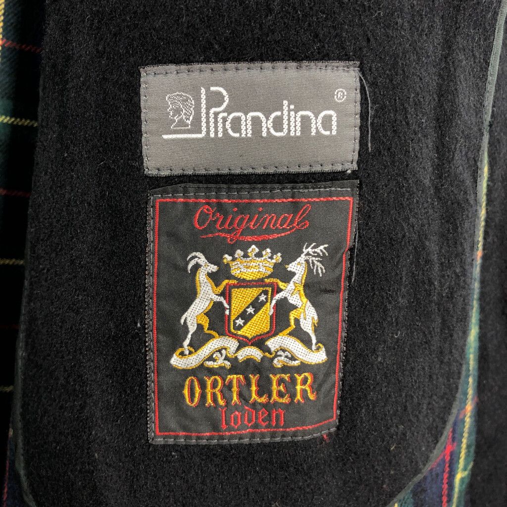 イタリア製 Prandina ウール ローデンコート ブラック (メンズ 50) 中古 古着 R5959 イタリア製 Prandina ウール ローデンコート ブラック (メンズ 50