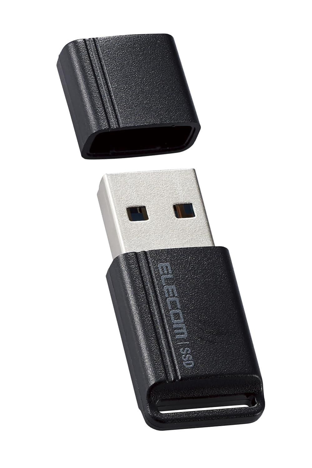 【新品・5営業日で発送】ELECOM エレコム 外付けSSD／ポータブル／USB3.2(Gen1)／小型USBメモリ型／500GB／ブラック(ESD-EXS0500GBK)