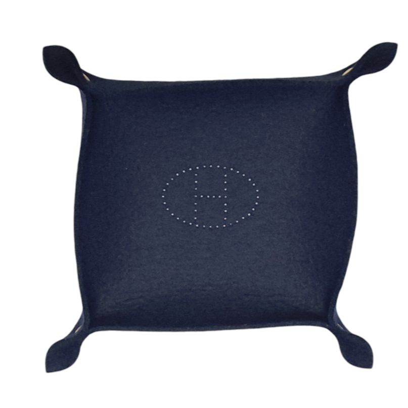 HERMES エルメス 小物入れ ヴィドポッシュ フェルト トレー ネイビー 新品同様 エルメス ヴィドポッシュ フェルトトレイ トレー