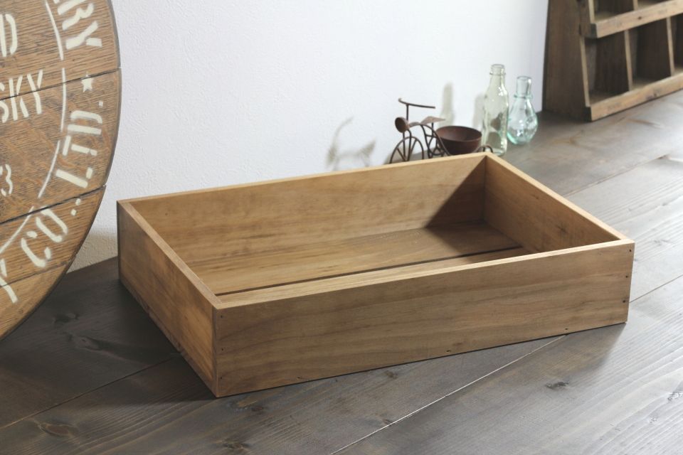 マルシェ傾斜ディスプレイ完成セット（傾斜台と木箱のセット） 縦型