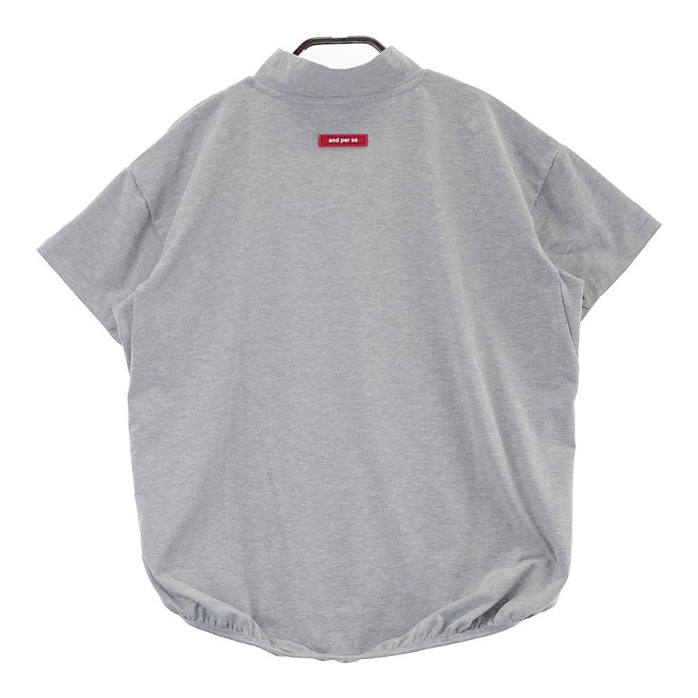 サイズ：LL AND PER SE アンパスィ  Vネック 長袖インナーTシャツ  グレー系 [240101434267] ゴルフウェア レディース ストスト サイズ：LL AND PER SE アンパスィ Vネック 長袖インナーTシャツ