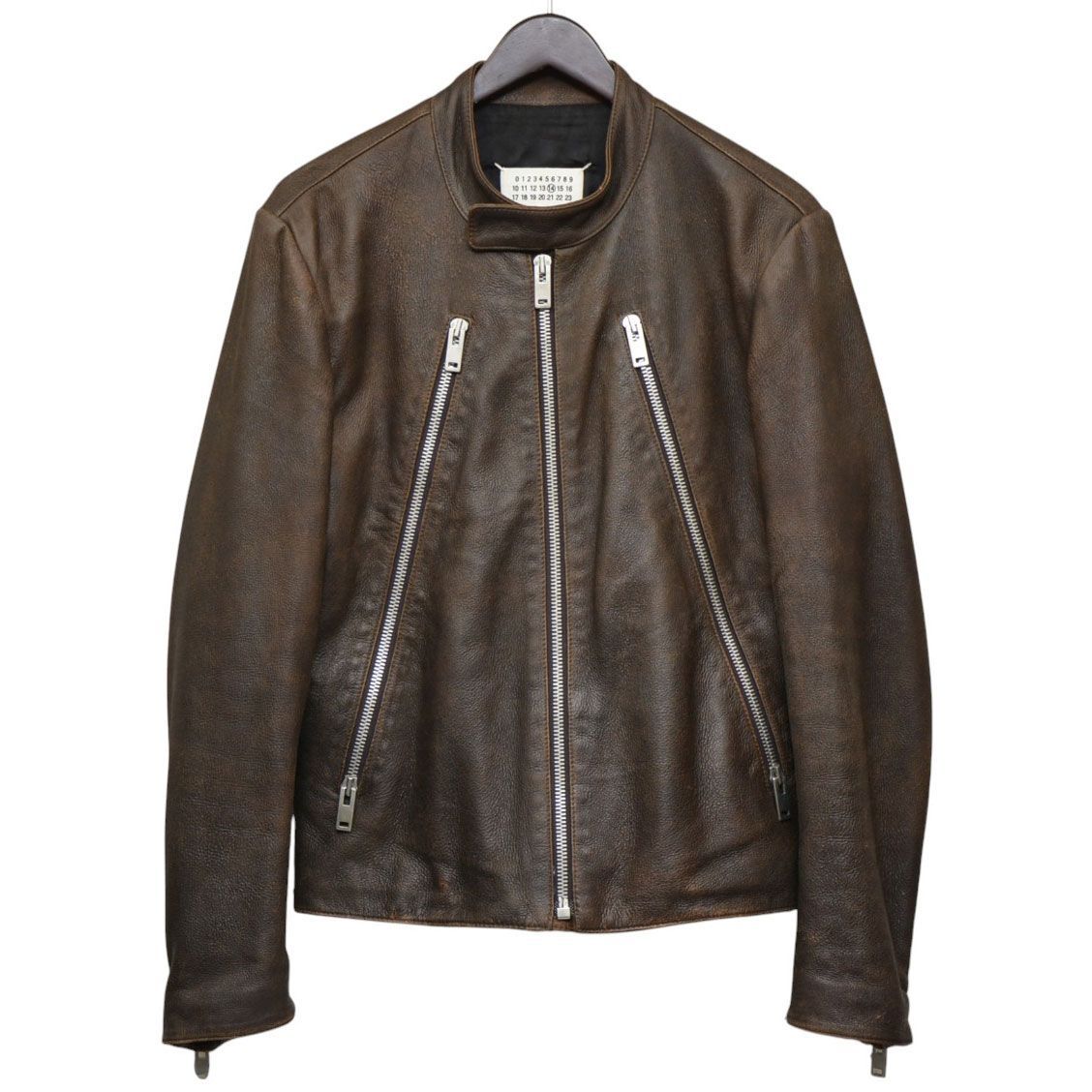 Maison Margiela メゾンマルジェラ 2017SS 八の字ジップライダースジャケット レザージャケット S50AM0289 SY0234 8054000218004