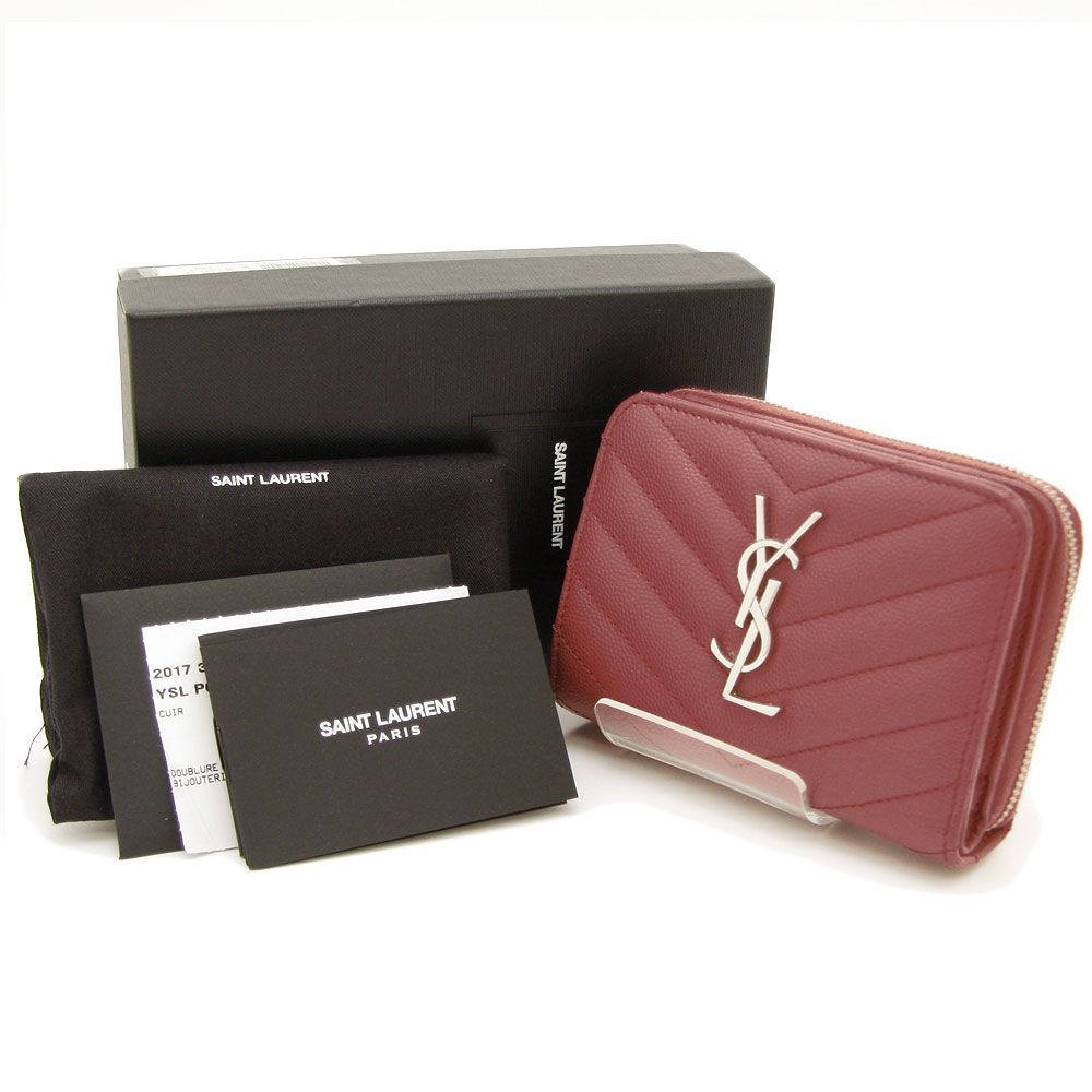 ✨極美品✨サンローラン　長財布　二つ折り　カサンド　キャビアスキン　レザー ✨極美品✨サンローラン 長財布 二つ折り キャビアスキン レザー