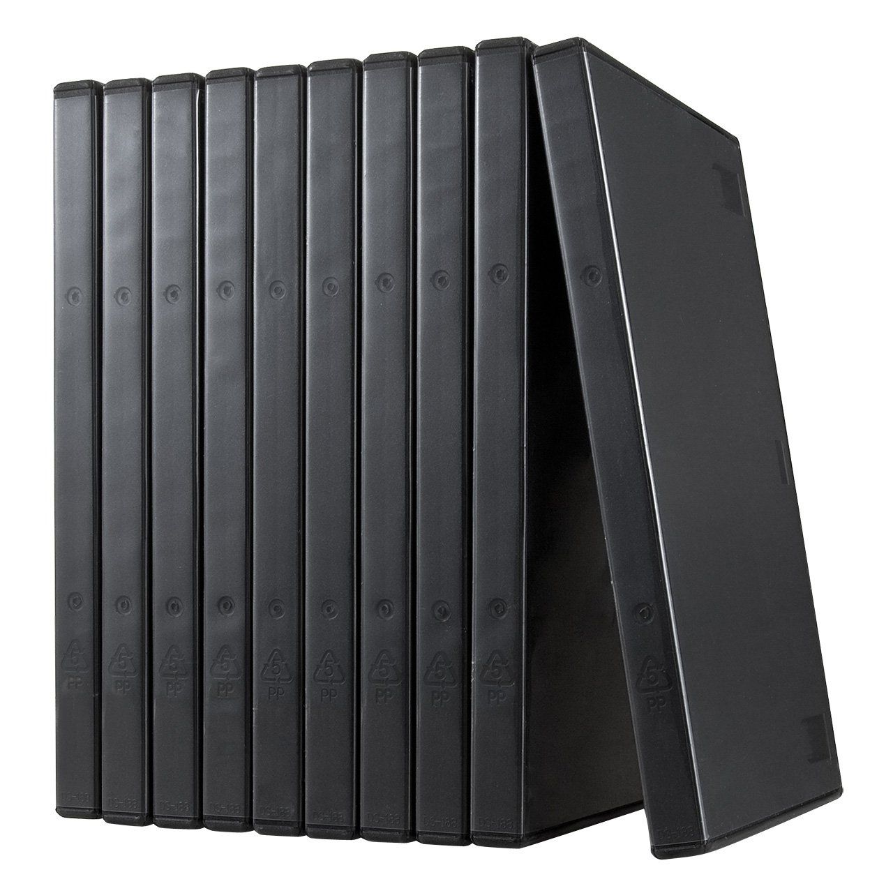 10枚 ブラック DVDトールケース 1枚収納 200-FCD032BK DVDケース