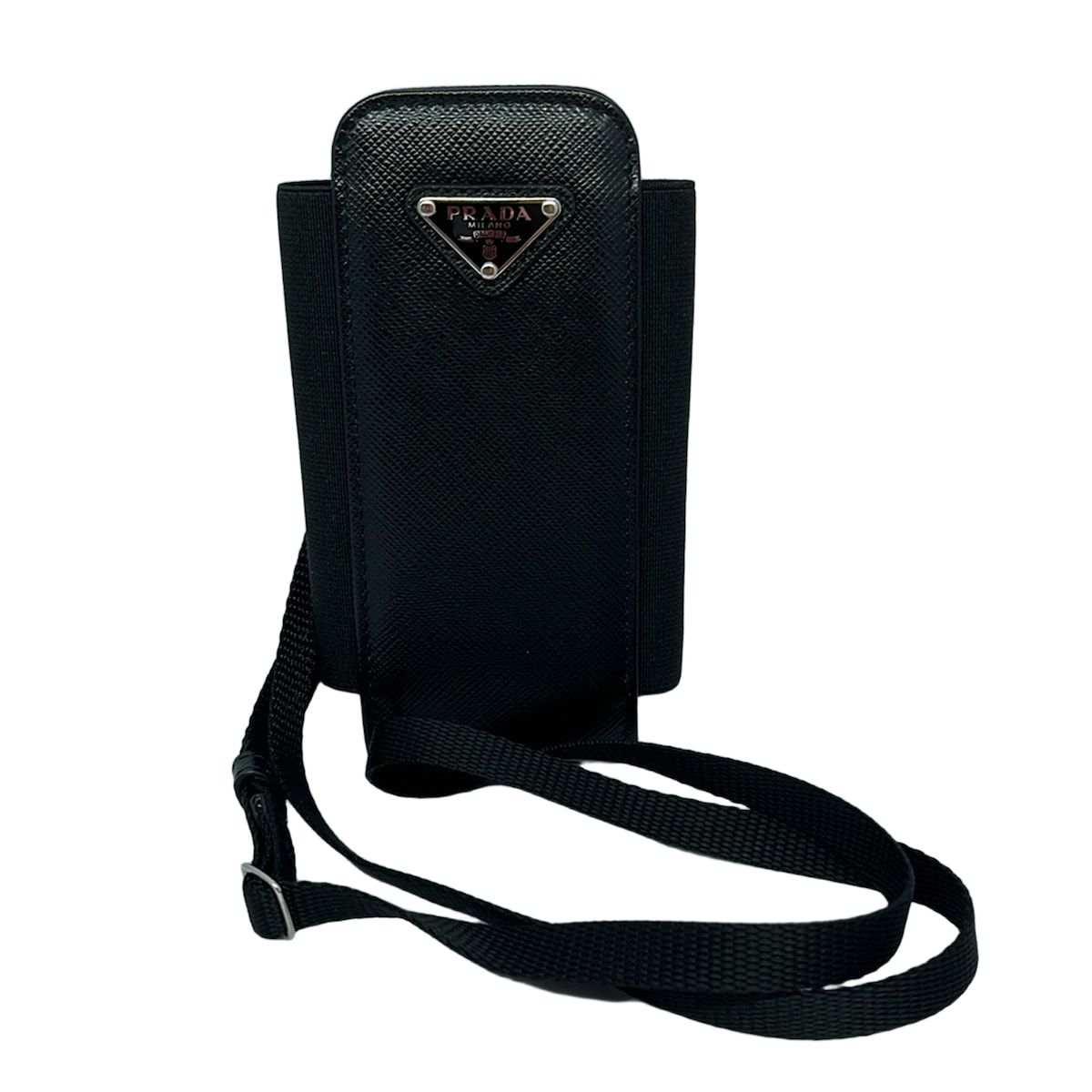 PRADA プラダ 携帯電話ケース - 1ZT019 黒 スマートフォンケース レザー