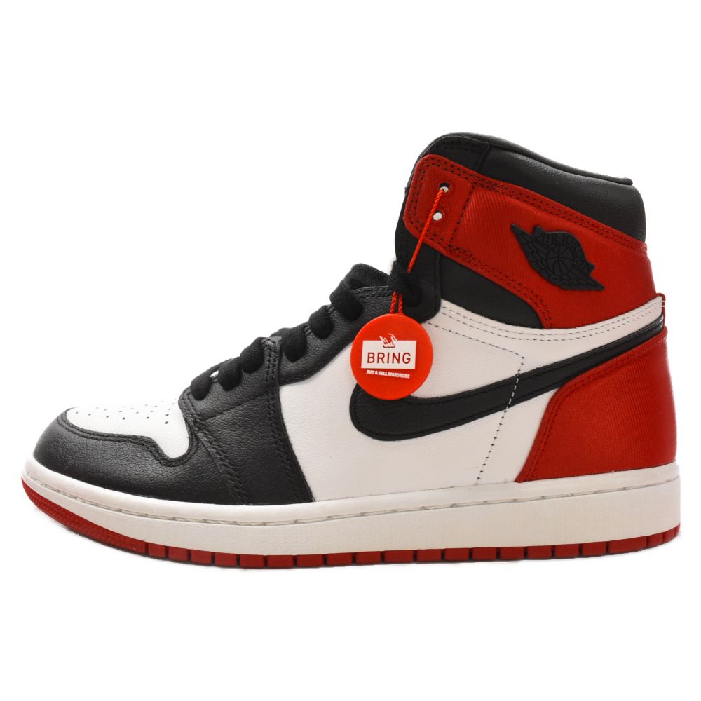 NIKE (ナイキ) WMNS AIR JORDAN 1 RETRO HIGH OG SATIN BLACK TOE エアジョーダン1  ハイカットシューズ スニーカー US9/26cm ホワイト/レッド CD0461-016 - メルカリ