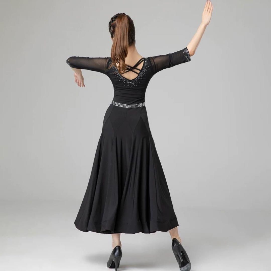 愛おしい ♥ スタンダードにおススメ 輝くストーン付練習用キラキラワンピース タイムセール