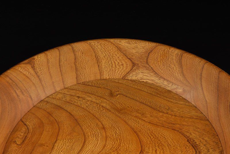 蔵A2461 宗春作 欅刳貫大盆 花押有 共箱