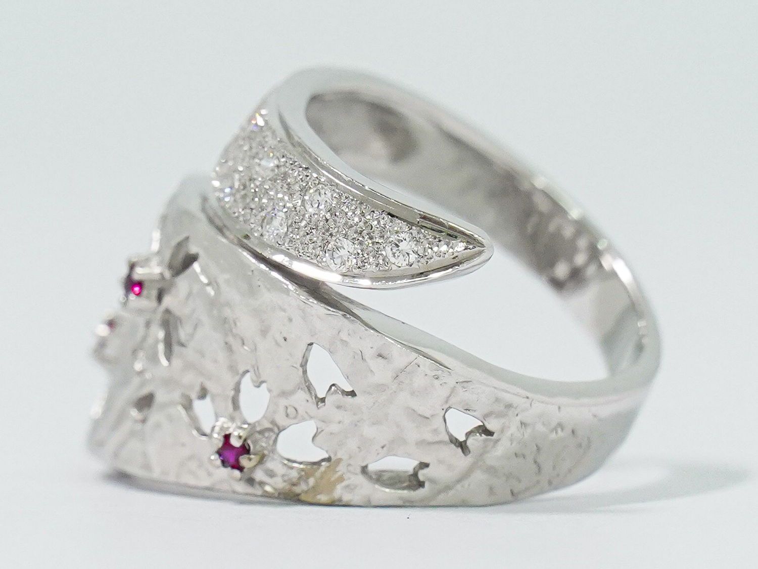 本物 ルビー 0.05ct ダイヤモンド 0.10ct K18 YG WG リング 水野薫子  