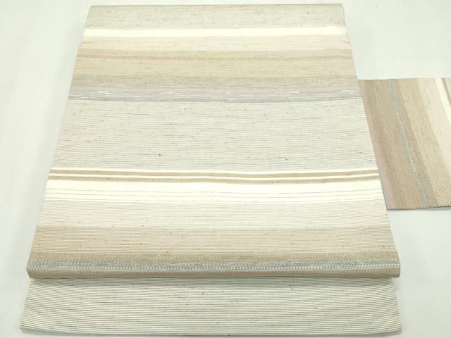 平和屋本店■極上　九寸名古屋帯　本場縞大島紬地　横段文　証紙付き　逸品　CZAA2694s5 平和屋本店□極上 九寸名古屋帯 本場縞大島紬地 横段文 証紙付き 逸品