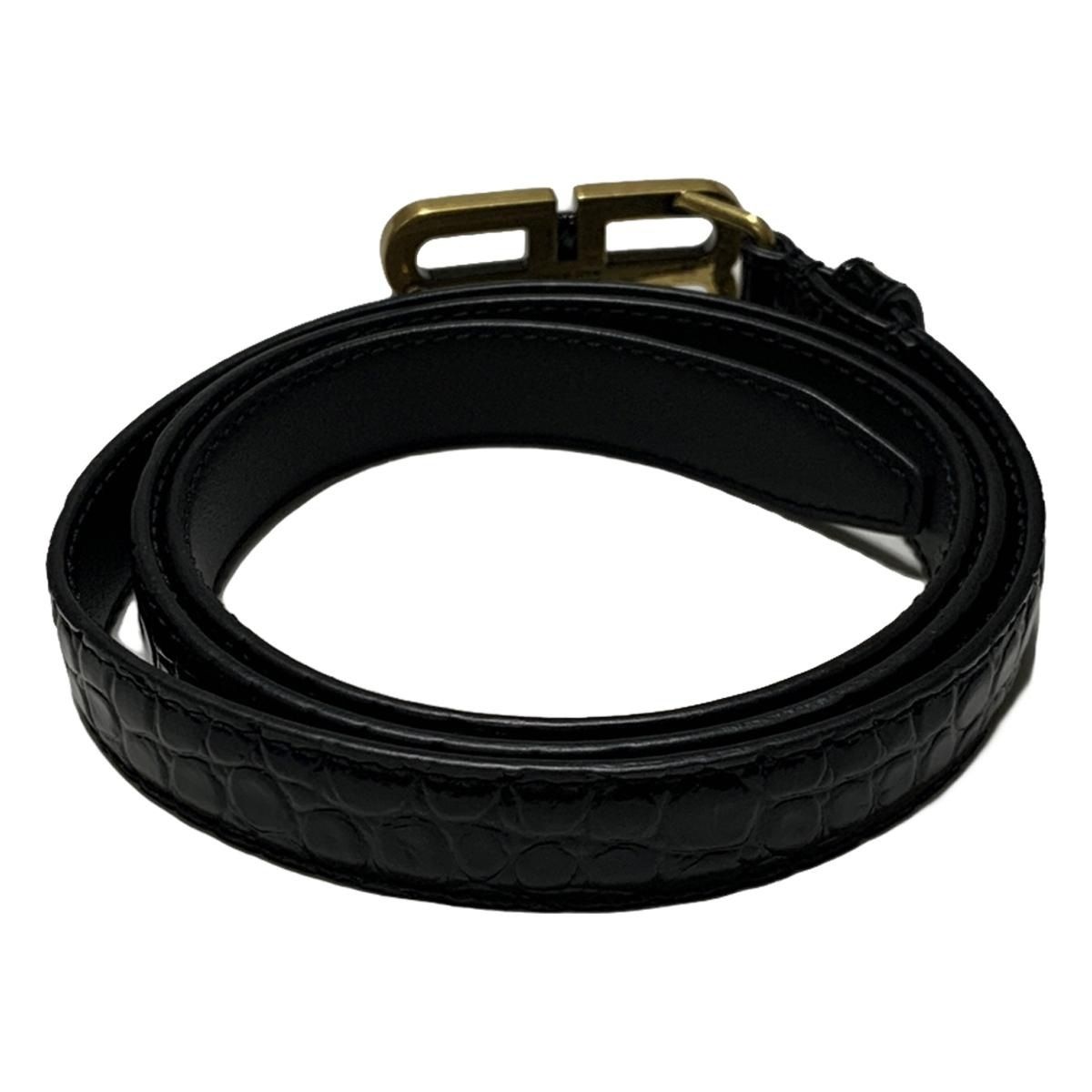 BALENCIAGA(バレンシアガ) ベルト - 黒 型押し加工 レザー BALENCIAGA