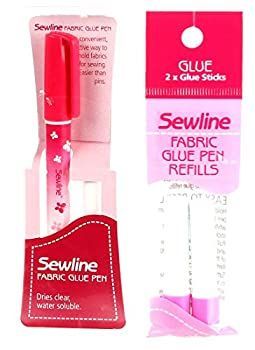 (1 Pen 1 2-pack Refills) - Bundle of Sewline Fabric Glue Pen(s) Blue and Fabric Glue Pen Refill 2-Pack(s) Blue (1 Pen 1 2-pack Ref